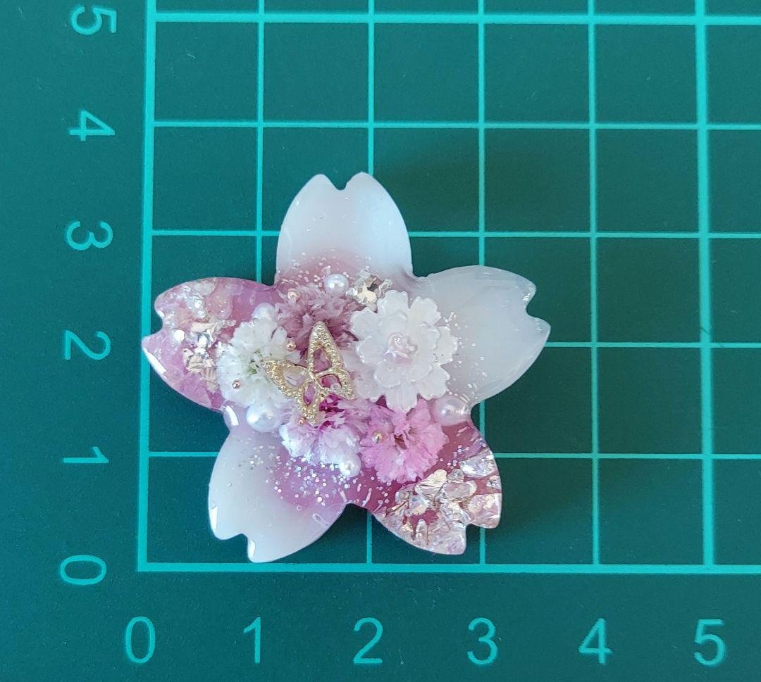 【1703】レジン　桜　ヘアゴム　ポニーフック　ブロ―チ　ハンドメイド