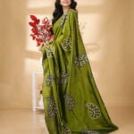 KALKA- Blue & Green Bishnupur Katan Silk Saree