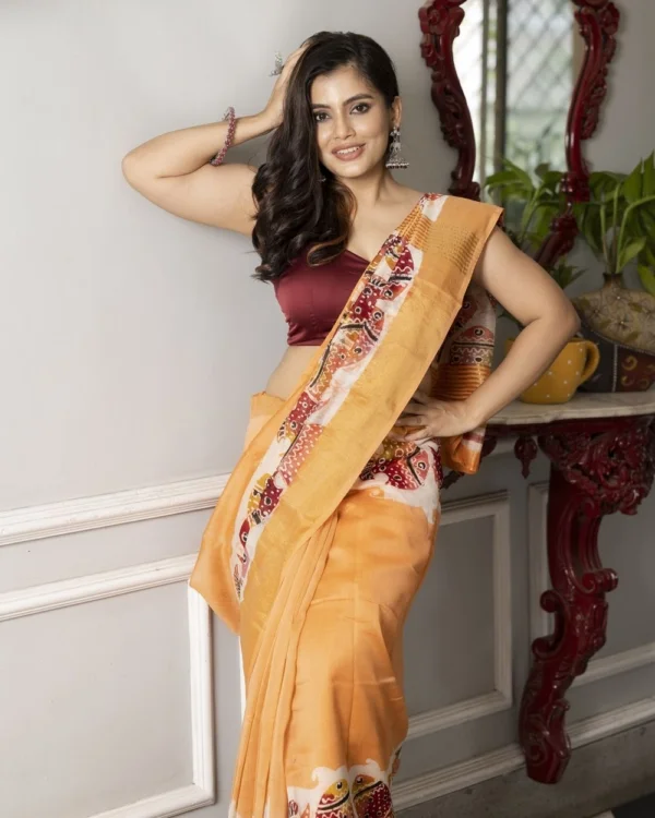 Nakshipar Chanderi Silk Saree