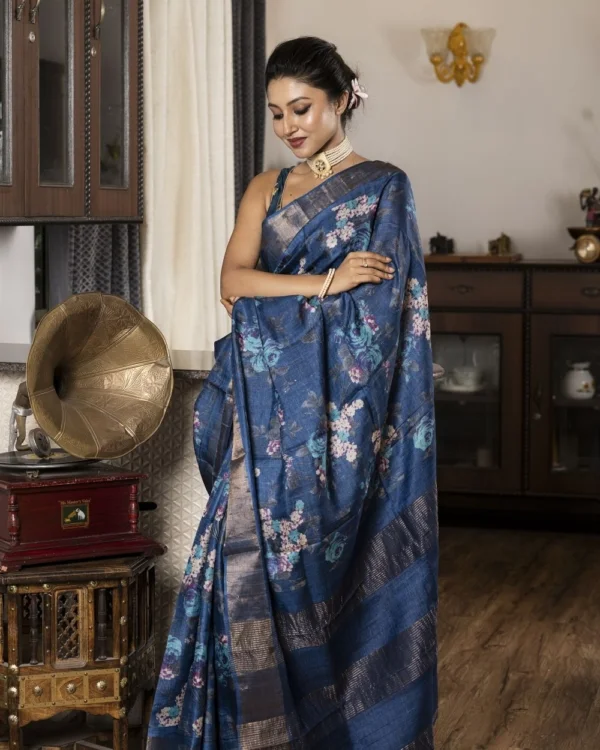 Nakshipar Multicolour Tussar Saree