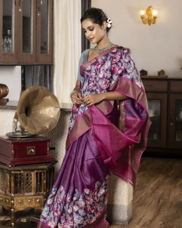 Nakshipar Tussar Saree
