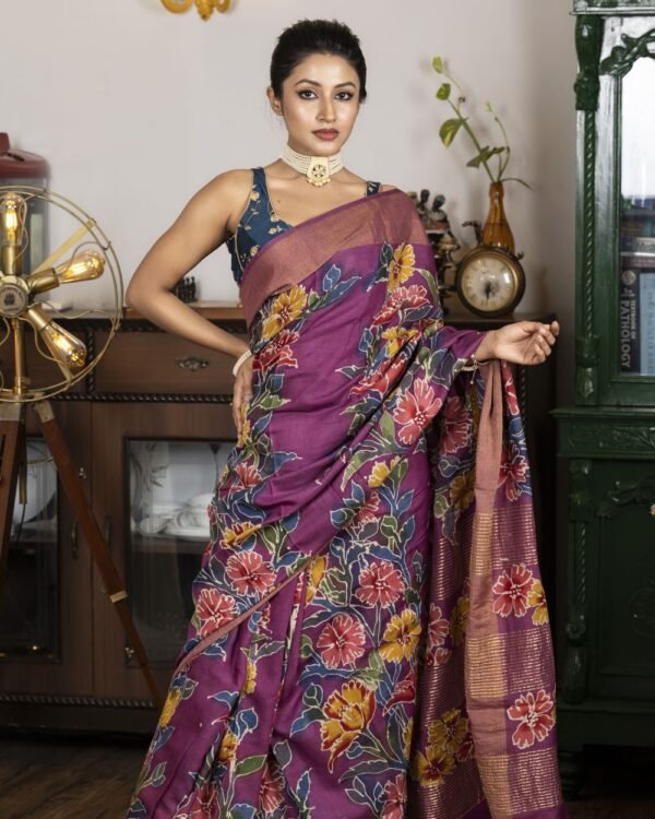 Nakshipar Bapta Tussar Saree