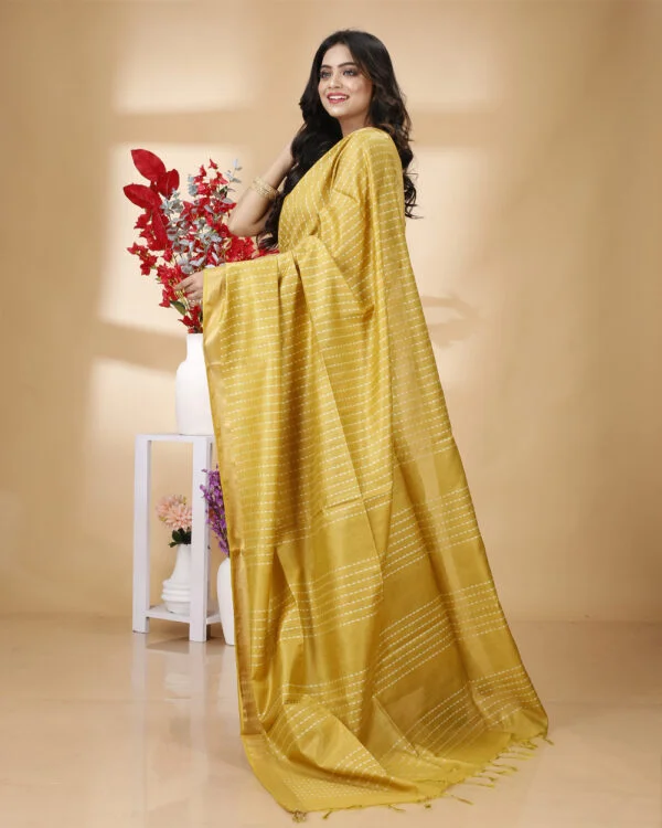 Nakshipar All over Stripe on Lemon Yellow base