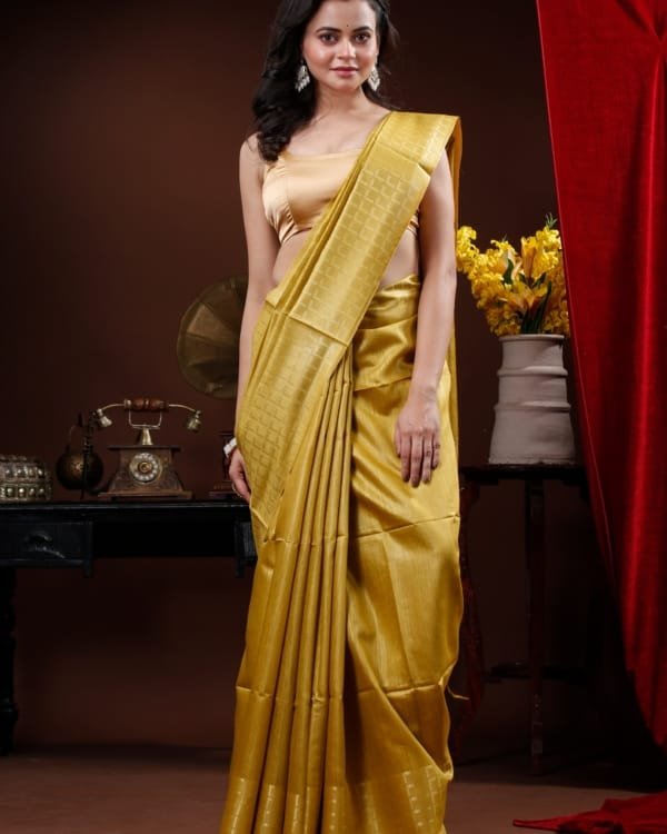 Nakshipar Muga Tussar saree
