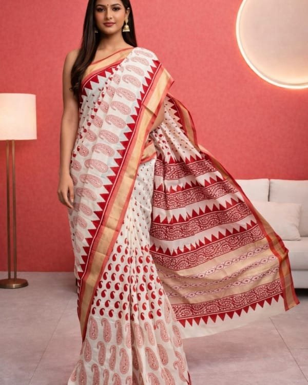 Nakshipar Cotton Block Print Saree