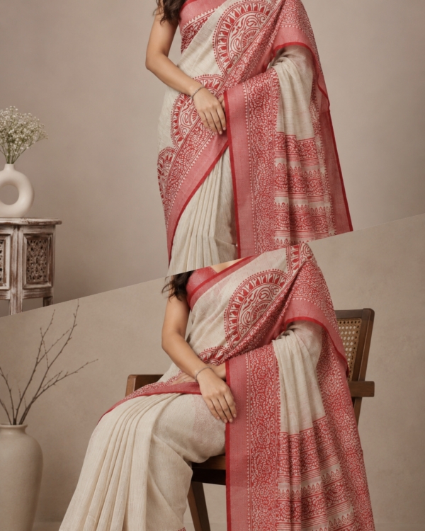 Bhagalpur Cotton Printed Saree