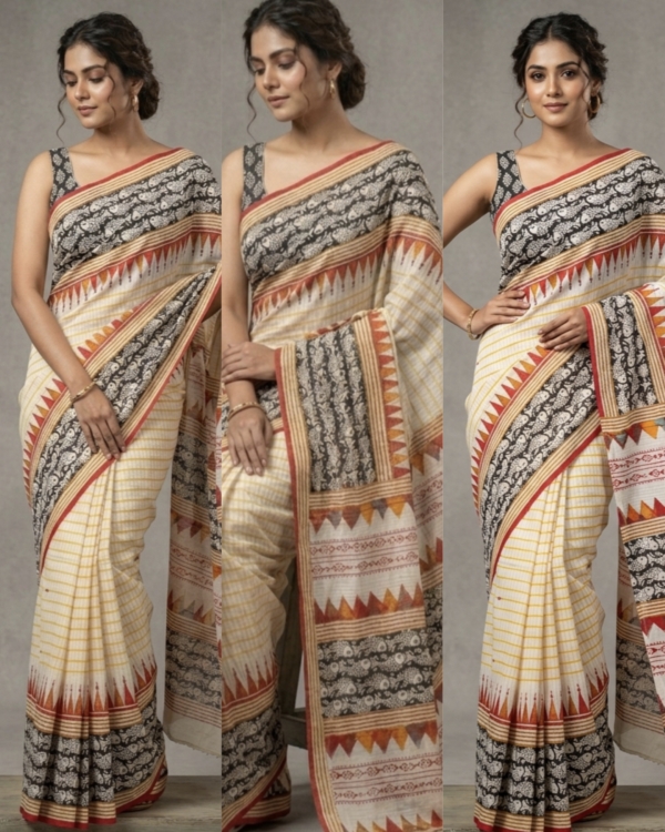 Cotton Applique with Block Print