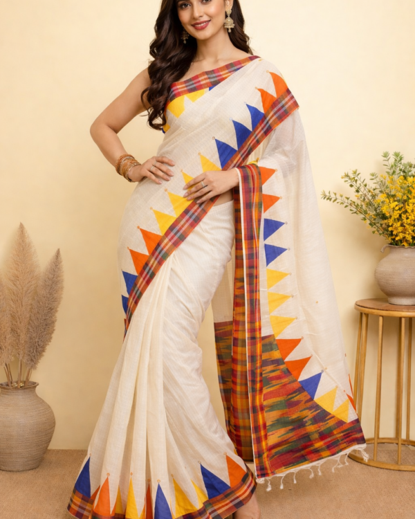 Cotton Saree with Katki Gamcha