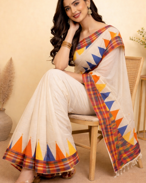 Cotton Saree with Katki Gamcha